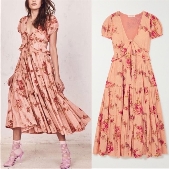 LoveShackFancy Dresses & Skirts - NWT LoveShackFancy Carlton Dress Pink Lemonade size 4
